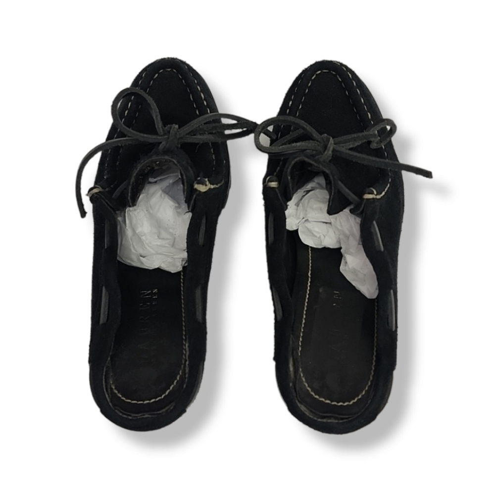 VINTAGE Y2K LRL RALPH LAUREN Mindi Suede Moccasin Mules 6 Clogs Vibram Lug Soles - Picture 7 of 16